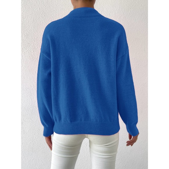 minimalist Mock Neck cozy knit Sweater black - Picture 11 of 12